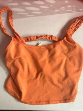 Free People Orange Cropped Sport Bralette